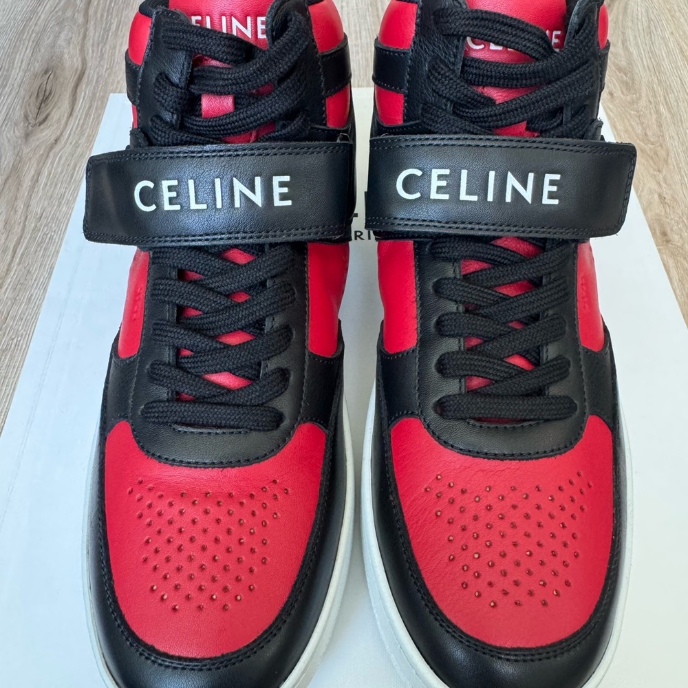 CELINE CT-03 Red & Black High-Top Sneakers